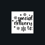 Snowflakes Special Delivery To Christmas Rubber Stamp<br><div class="desc">Stamp your Christmas mail and gifts and gift tags with this stamp that says "special delivery to, " surrounded by snowflakes and stars.</div>