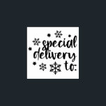 Snowflakes Special Delivery To Christmas Rubber Stamp<br><div class="desc">Stamp your Christmas mail and gifts and gift tags with this stamp that says "special delivery to, " surrounded by snowflakes and stars.</div>