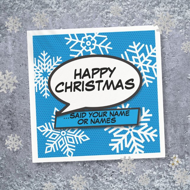 Snowflakes Speech Bubble Fun Comic Book Napkins (Snowflakes Speech Bubble Fun Comic Book Napkins)