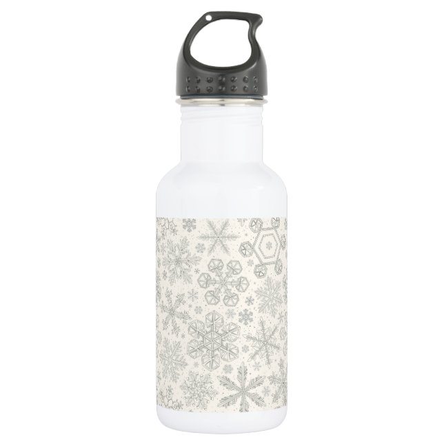 Snowflakes Stainless Steel Water Bottle (Front)