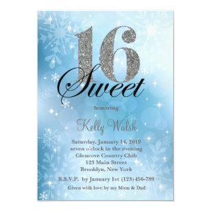 Sweet Sixteen Winter Wonderland Invitations 5