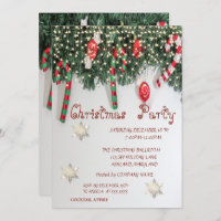 Snowflakes, Sweets Company Christmas Party Invitation