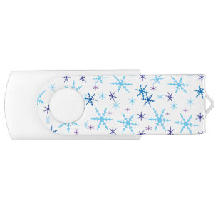 Snowflakes Swivel USB 2.0 Flash Drive