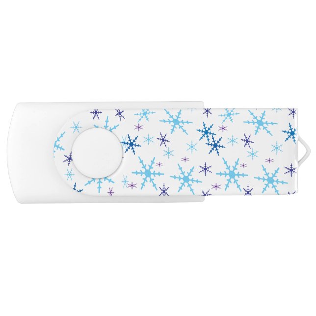 Snowflakes Swivel USB 2.0 Flash Drive (Front)