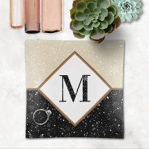 ❄ Snowflakes Tan and Black Classic Monogram
