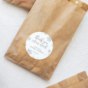 Snowflakes Thank You Snow Much Bridal Shower Classic Round Sticker