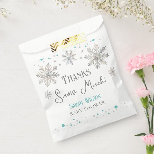 Snowflakes Thanks Snow Much baby shower Favor Bag