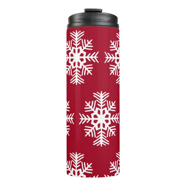 Snowflakes Thermal Coffee Tumbler (Front)