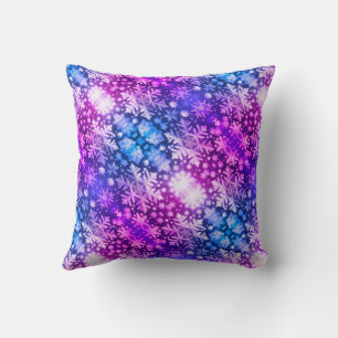 Snowflakes / Thick Crystals / Rays / Miami Mirror Throw Pillow