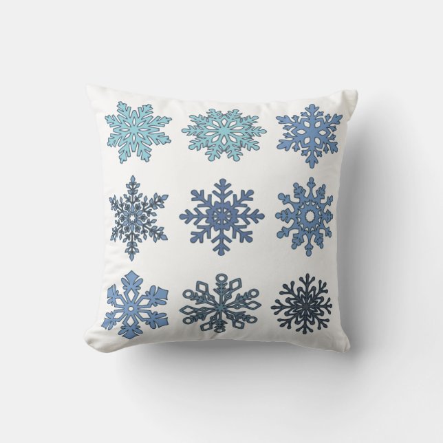 Snowflakes Throw Pillow (Front)