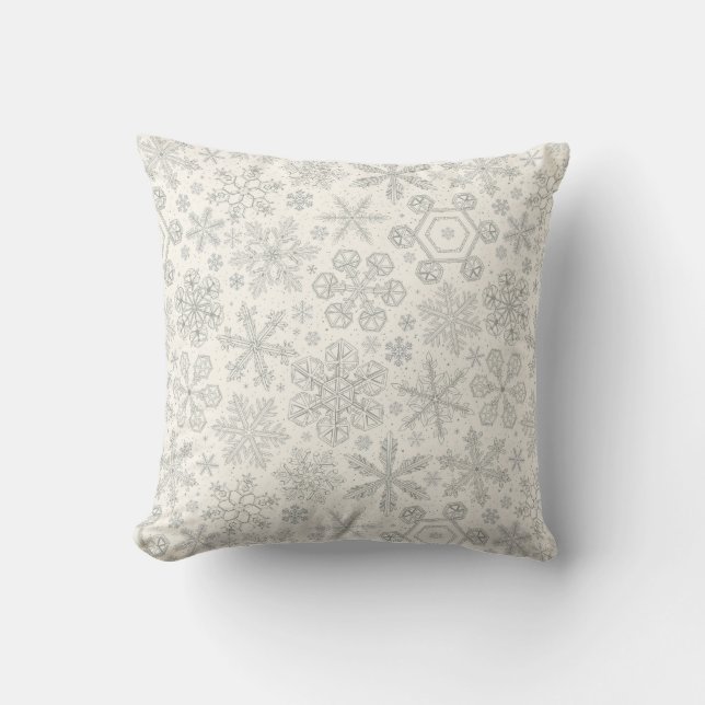 Snowflakes Throw Pillow (Front)