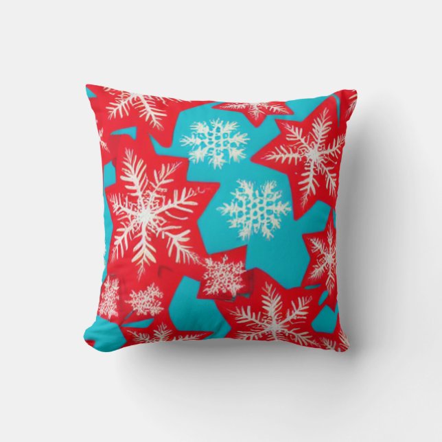 Snowflakes Throw Pillow (Front)