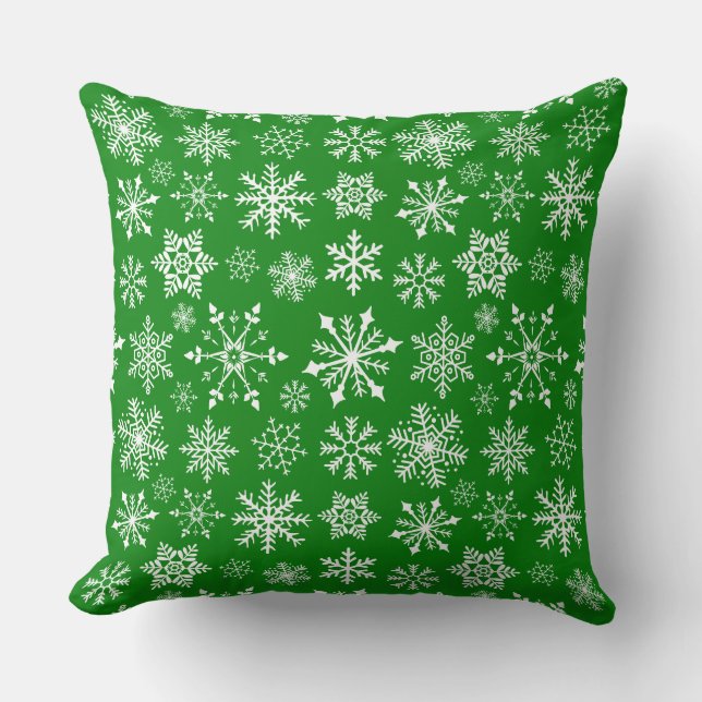 Snowflakes Throw Pillow (Front)