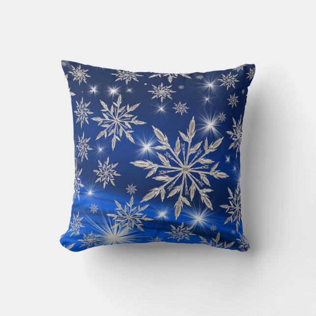 Snowflakes Throw Pillow (Front)