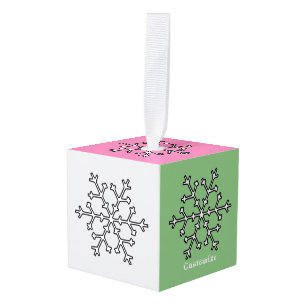 Snowflakes Thunder_Cove Cube Ornament