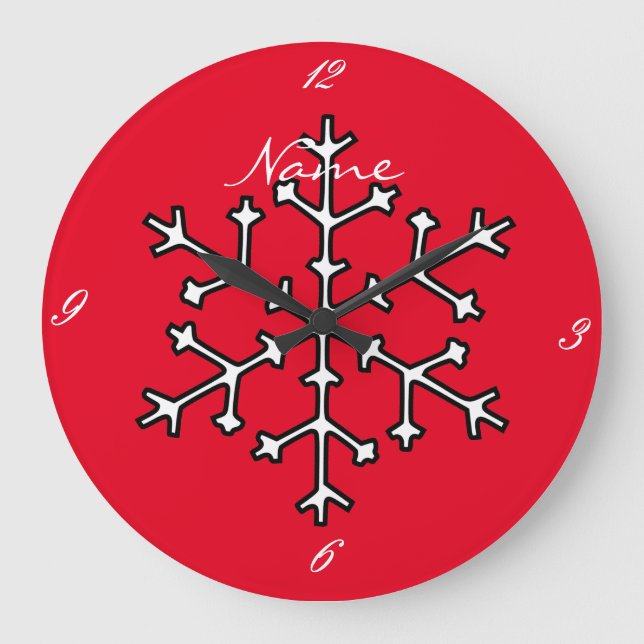 Snowflakes Thunder_Cove Large Clock (Front)