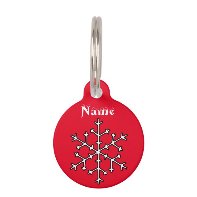 Snowflakes Thunder_Cove Pet ID Tag (Front)