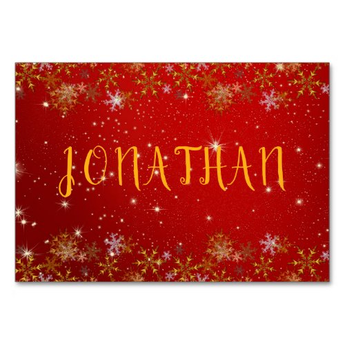 Snowflakes Twinkling Stars Christmas Place Cards