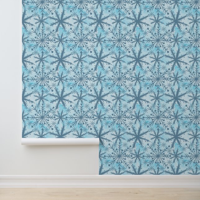 Snowflakes Two Tone Blue Wallpaper (Application)