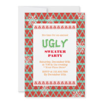 Snowflakes Ugly Sweater Christmas Party Invitation