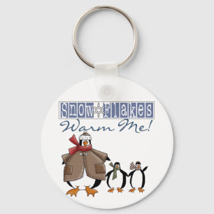 Snowflakes Warm Me Holiday Tshirts and Gifts Keychain