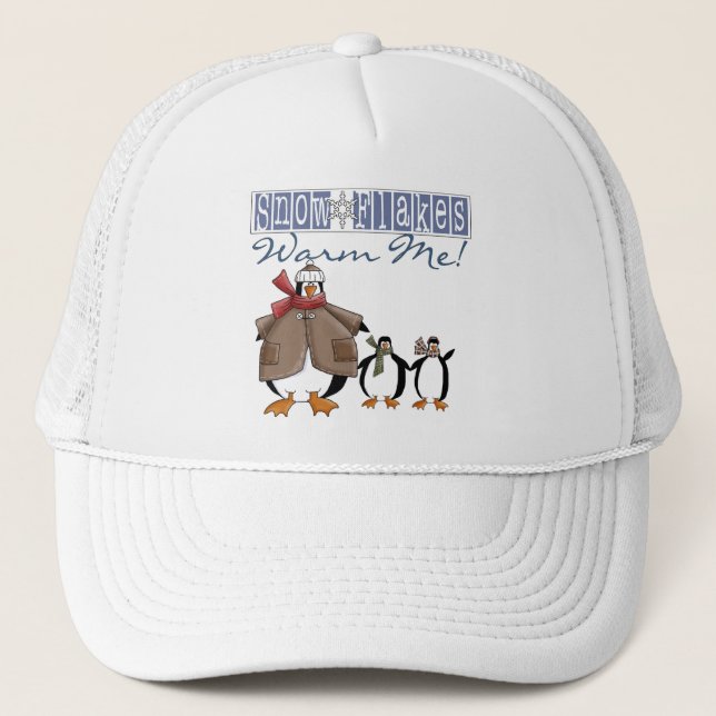 Snowflakes Warm Me Holiday Tshirts and Gifts Trucker Hat (Front)