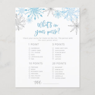 Snowflakes whats in your purse baby shower game