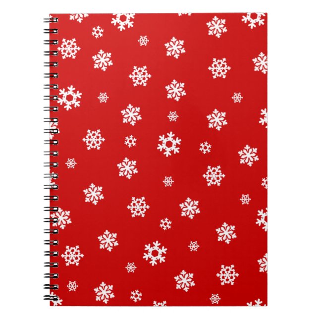 Snowflakes (White) [Christmas Pattern] Notebook (Front)