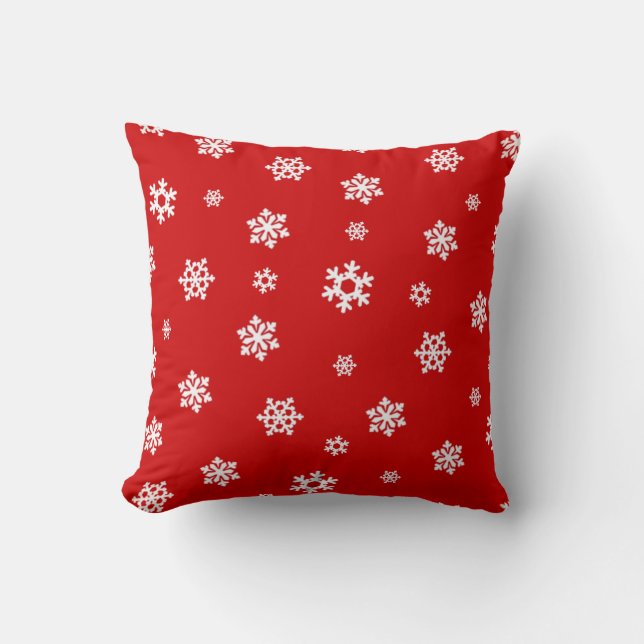 Snowflakes (White) [Christmas Pattern] Throw Pillow (Front)