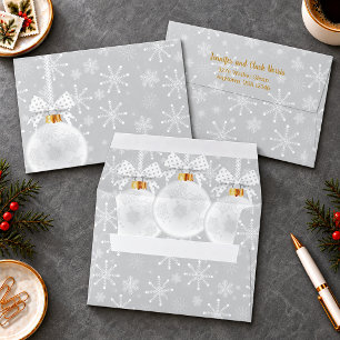 Snowflakes White Ornament Gray 5x7 Envelope