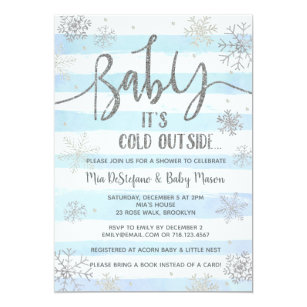 Winter Baby Shower Invitations Zazzle Snowflakes Winter Baby Shower Invitation