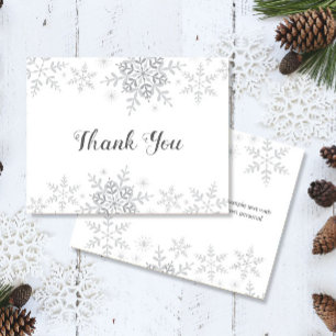 Snowflakes Winter Bridal Shower Thank You Card