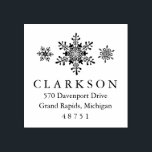 Snowflakes Winter Custom Return Address Stamp<br><div class="desc">This winter them return address stamp features three snowflakes above your address. Save time stamping your return address on Christmas cards and holiday party invites with this elegant rubber stamp! Makes a great housewarming gift too!</div>