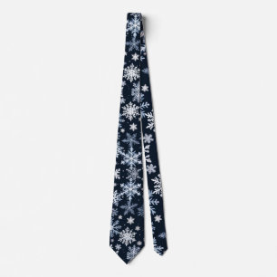 Snowflakes Winter Design Blue Cold Cute Neck Tie