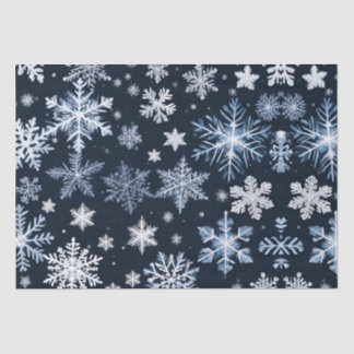 Snowflakes Winter Design Blue Cold Cute Tissue Paper