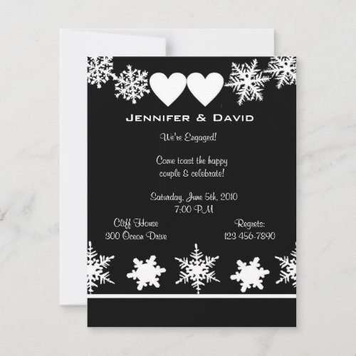 Snowflakes Winter Engagement Party Invitation