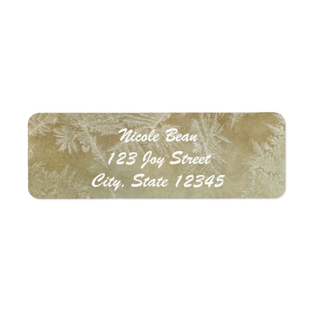 Snowflakes Winter Ice Rustic Kraft Invitations Label (Front)