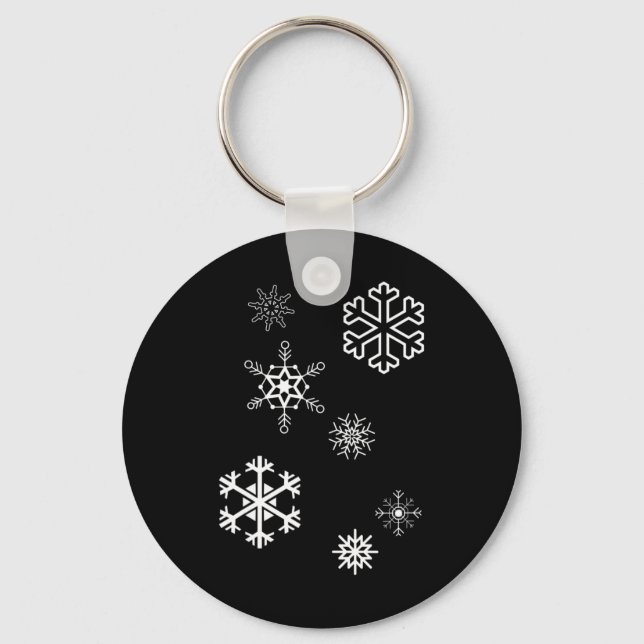 Snowflakes Winter Is Here And The Snow  Keychain (Front)