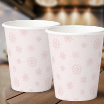 Snowflakes Winter It's Cold Outside Baby Shower Paper Cups