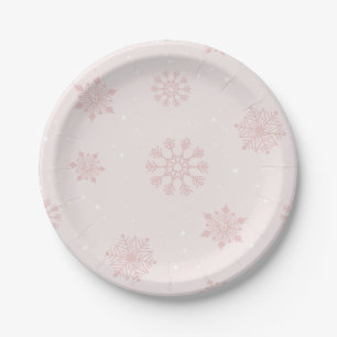 Snowflakes Winter It's Cold Outside Baby Shower Paper Plates