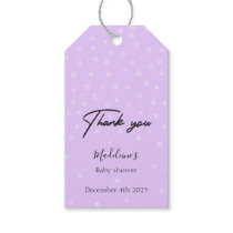 Snowflakes winter lilac Baby shower Thank you  Gift Tags