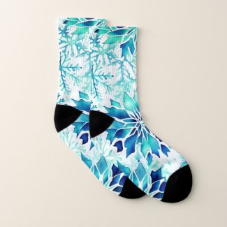 Snowflakes Winter magic watercolor pattern