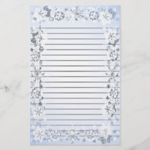 Snowflakes Winter Theme Christmas Writing Paper