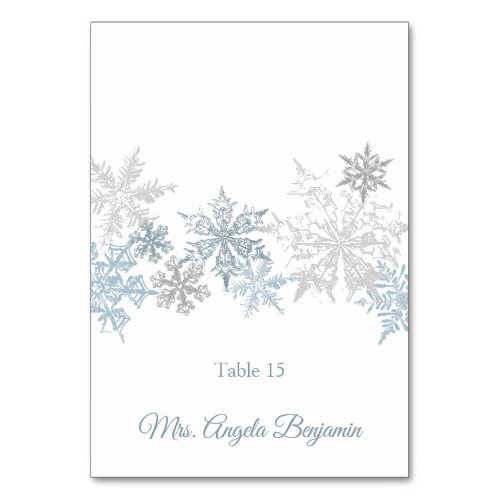 Snowflakes Winter Wedding Elegant Place Card