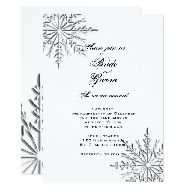 Snowflakes Winter Wedding Invitation