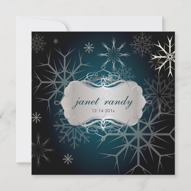 Snowflakes, Winter  Wedding Invitations (Front)