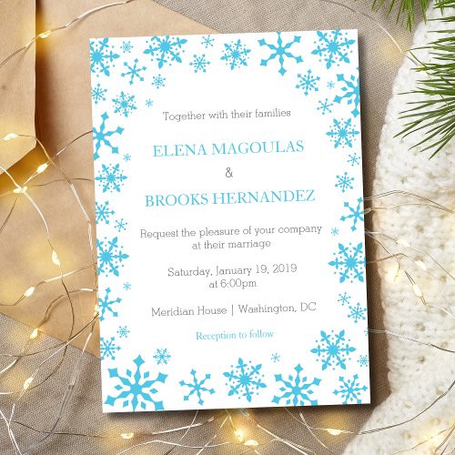 Snowflakes Winter Wedding Invitations