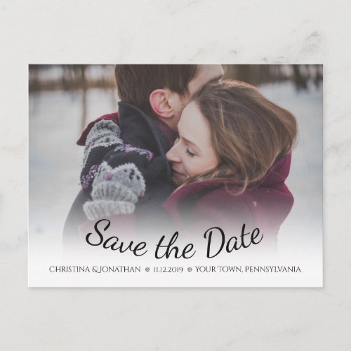 Snowflakes Winter Wedding Save the Date Postcard