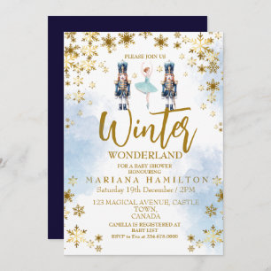 Snowflakes Winter Wonderland Baby Shower Boy Invitation