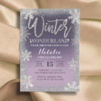 Snowflakes Winter Wonderland Purple Baby Shower